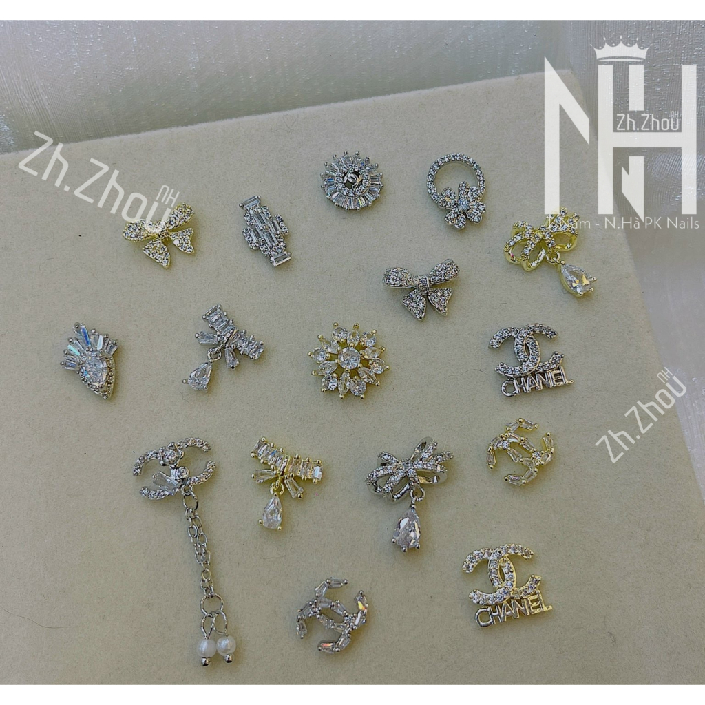 Charm cao cấp trang trí móng tay tổng hợp, phụ kiện nail, charm đá gắn móng mẫu mã đa dạng cập nhập liên tục