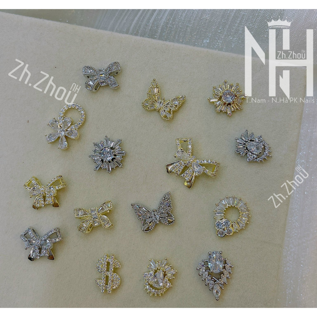 Charm cao cấp trang trí móng tay tổng hợp, phụ kiện nail, charm đá gắn móng mẫu mã đa dạng cập nhập liên tục