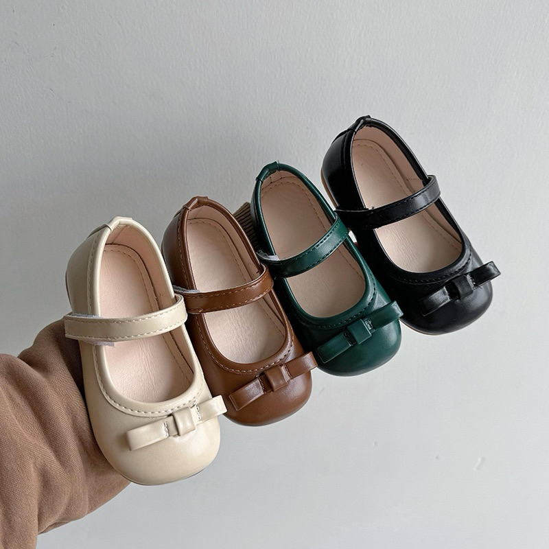 (Order) Giày búp bê đính nơ nhỏ quai nhỏ giữ chân dành cho bé gái