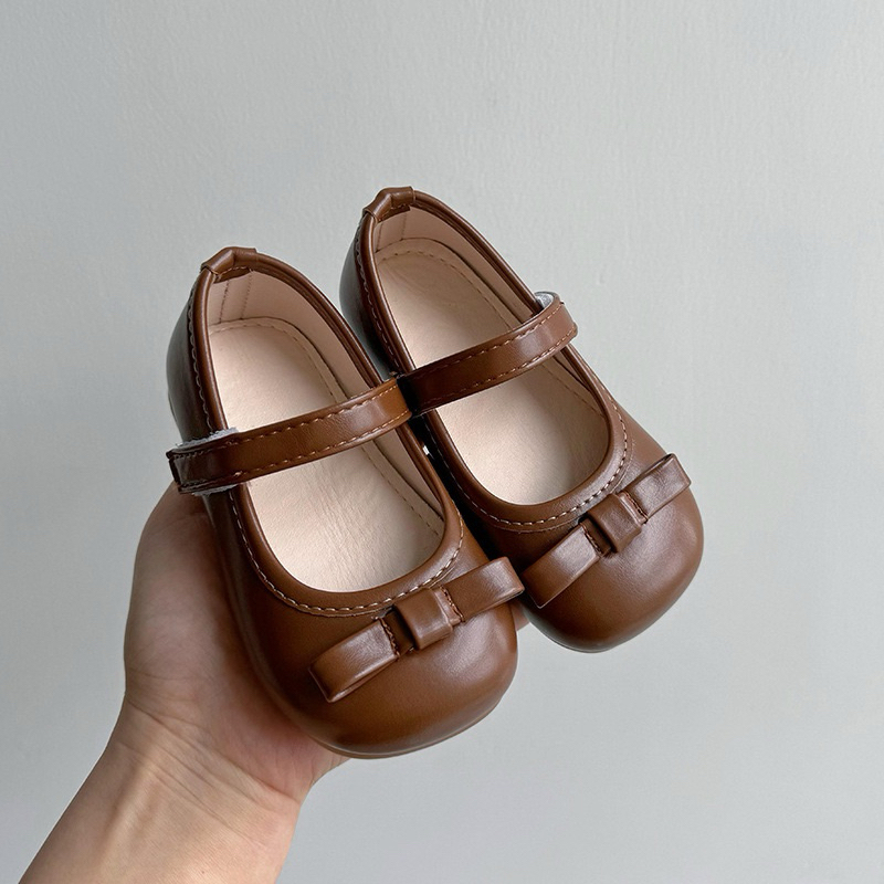 (Order) Giày búp bê đính nơ nhỏ quai nhỏ giữ chân dành cho bé gái