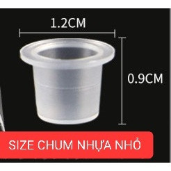 -Chum nhựa To và Nhỏ đựng mực xăm, đựng keo gắn móng, nối mi và đế mica