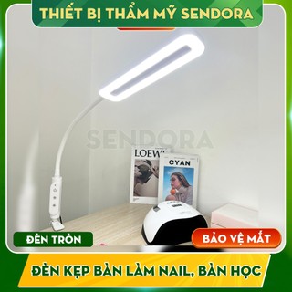 Đèn led kẹp bàn bóng tròn điều chỉnh độ cao, xoay 360 độ, Đèn kẹp bàn học, Đèn làm nail, phun xăm