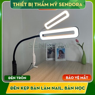 Đèn led kẹp bàn bóng tròn điều chỉnh độ cao, xoay 360 độ, Đèn kẹp bàn học, Đèn làm nail, phun xăm