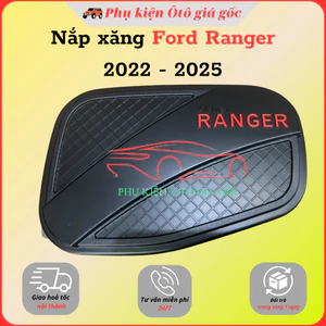 Ốp nắp bình xăng xe Ford Ranger 2022, 2023, 2024, 2025 nhựa ABS đen nhám cao cấp, thời trang