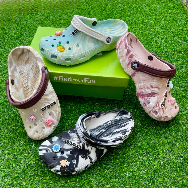 [Hàng chính hãng lỗi cắt V] Dép sục crocs màu loang cực đẹp, dép cross màu  loang nam nữ, tự tin khoe cá tính