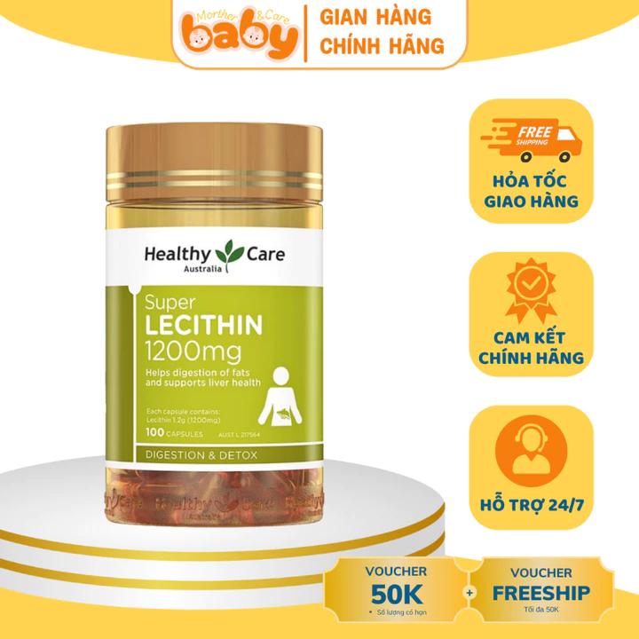 (Date 2026) Mầm Đậu Nành Điều Hòa Nội Tiết Healthy Care Super Lecithin 100 viên