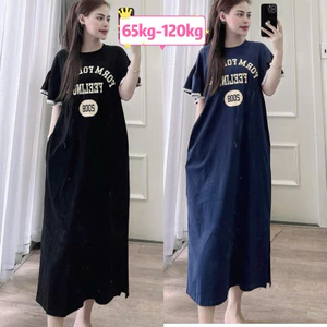 Đầm xuông bigsize ( bầu mặc được ) 65-110kg . Đầm xuông dài qua gối . Đầm bầu bigsize Thai sản Thai kỳ Thoải mái
