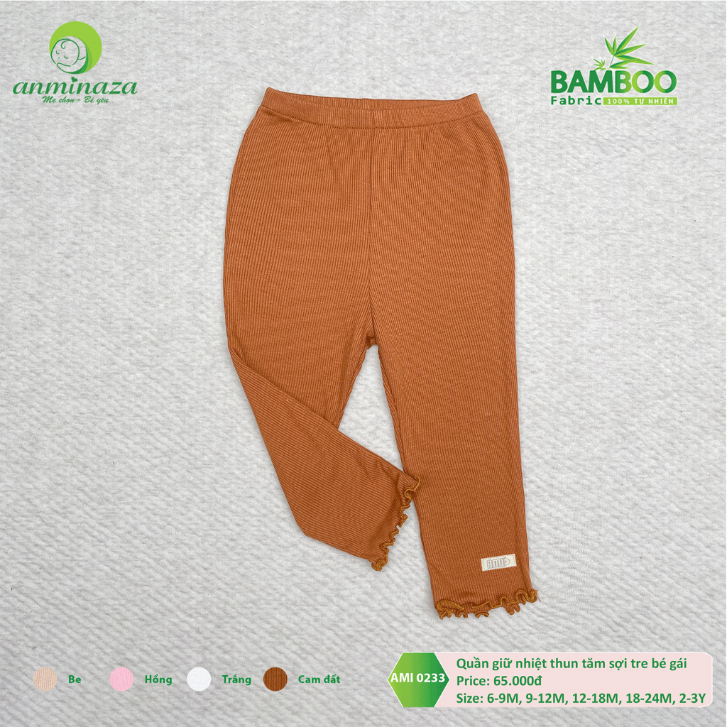 Quần Legging Bé Gái VảiTăm Tre Mỏng Mặc Lót Bên Trong Giúp Giữ Ấm Đôi Chân Cho Bé - Hàng Chính Hãng AMI0233