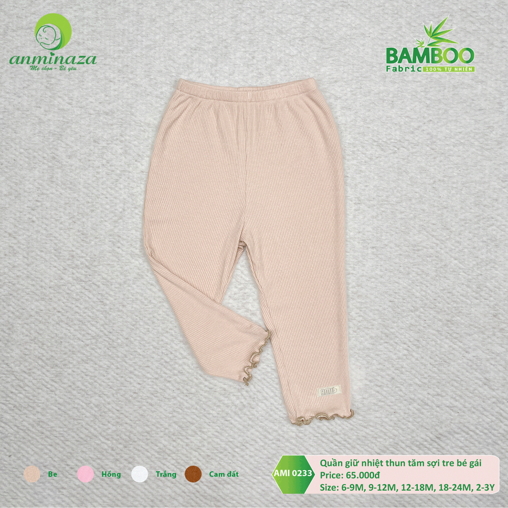Quần Legging Bé Gái VảiTăm Tre Mỏng Mặc Lót Bên Trong Giúp Giữ Ấm Đôi Chân Cho Bé - Hàng Chính Hãng AMI0233