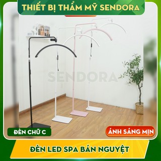 Đèn led bán nguyệt chữ C 3 màu ánh sáng 23inch 40W xoay 360 độ, Đèn led phun xăm, nối mi, spa