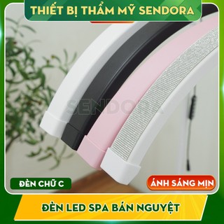 Đèn led bán nguyệt chữ C 3 màu ánh sáng 23inch 40W xoay 360 độ, Đèn led phun xăm, nối mi, spa