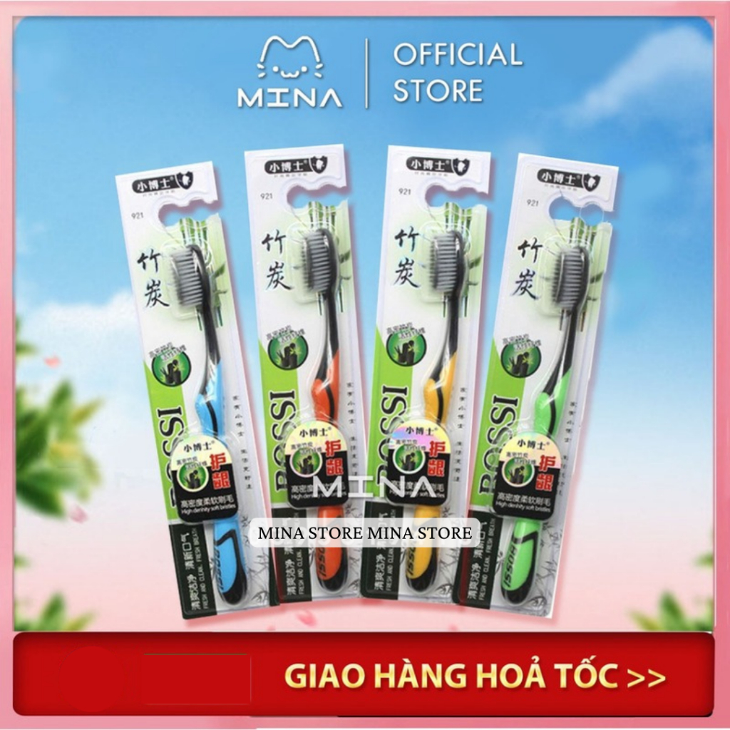 Bàn chải đánh răng than tre Bossi Hàn Quốc siêu mềm mịn - Đánh bay mảng bám hiệu quả