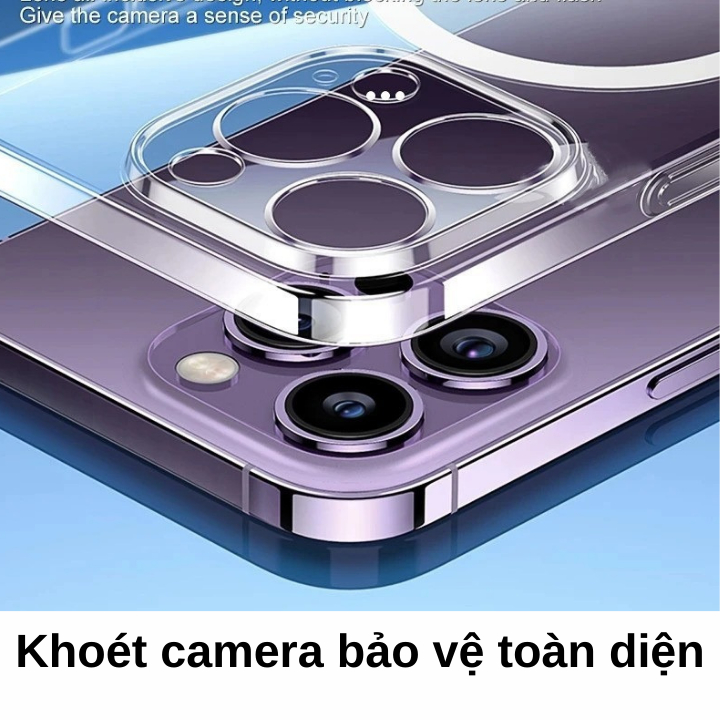 Ốp lưng Táo Trong suốt từ tính chống sốc - Hỗ trợ sạc không dây cho 11 12 13 14 15 16 pro max 14plus 15plus 7plus 8plus
