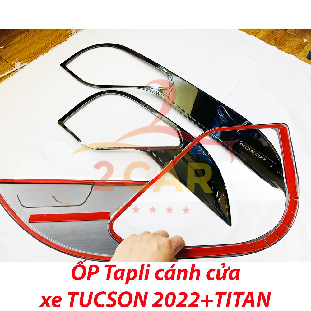 Ốp tapli, tapbi + màng loa cánh cửa xe Huyndai Tucson 2022- 2023- 2024- 2025 Hàng titan cao cấp - giá 1 bộ