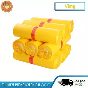 Túi gói hàng niêm phong, túi nilon PE màu Vàng, lớp keo dán siêu tiện lợi, hàng có sẵn nhiều size