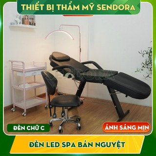 Đèn led bán nguyệt chữ C 3 màu ánh sáng 23inch 40W xoay 360 độ, Đèn led phun xăm, nối mi, spa