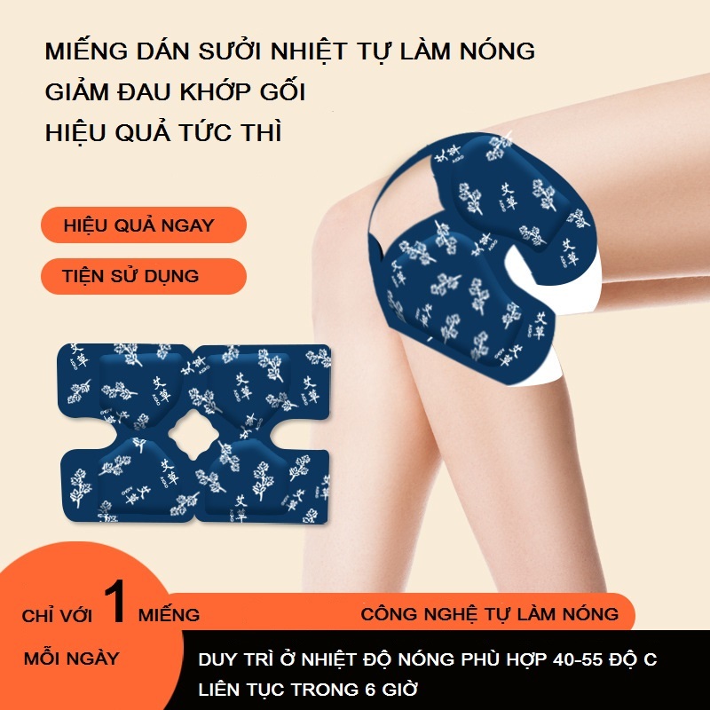 Giảm đau khớp gối do thoái hóa, gai xương, viêm khớp, chấn thương... miếng dán sưởi nhiệt thảo dược + rượu xoa bóp