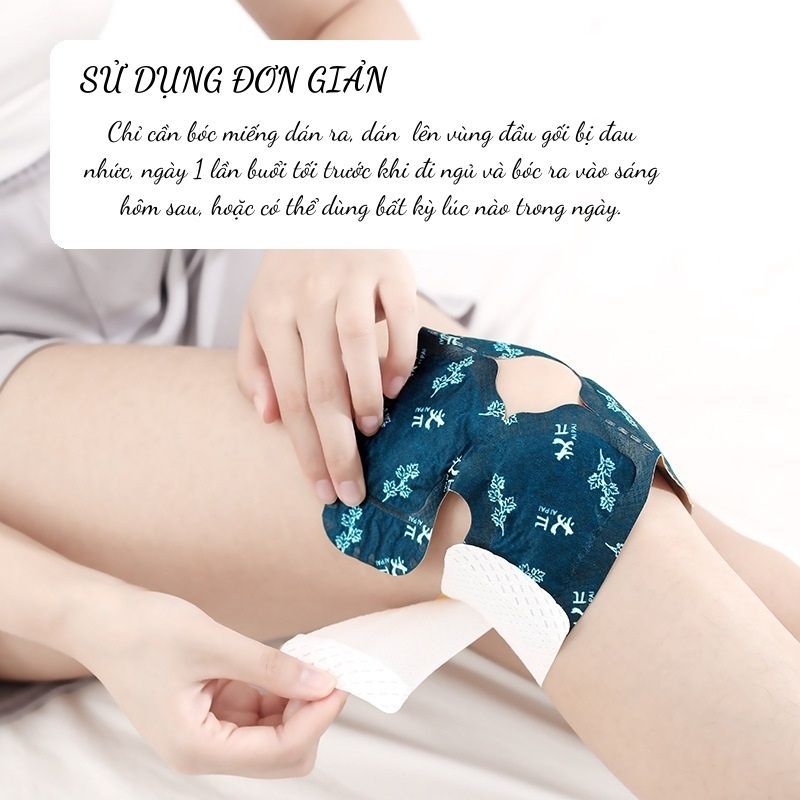Giảm đau khớp gối do thoái hóa, gai xương, viêm khớp, chấn thương... miếng dán sưởi nhiệt thảo dược + rượu xoa bóp