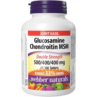 Viên Uống Hỗ Trợ Giảm Đau Khớp, Sụn Webber Naturals Glucosamine Chondroitin MSM 500/400/400 mg 120 Viên