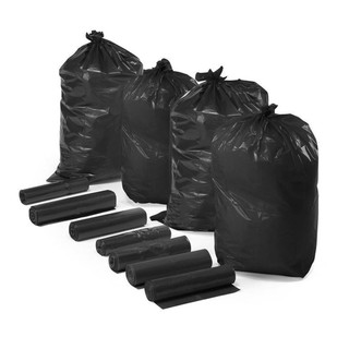3 cuộn (1kg) túi đựng rác đen, bao rác tự phân hủy sinh học trung 55x65 - Hunghome