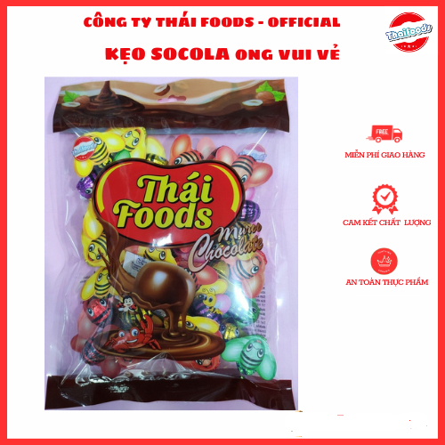 Kẹo Socola Thái Foods Ong vui vẻ túi 1kg/300gr/150gr/lọ 60 chiếc/ date mới