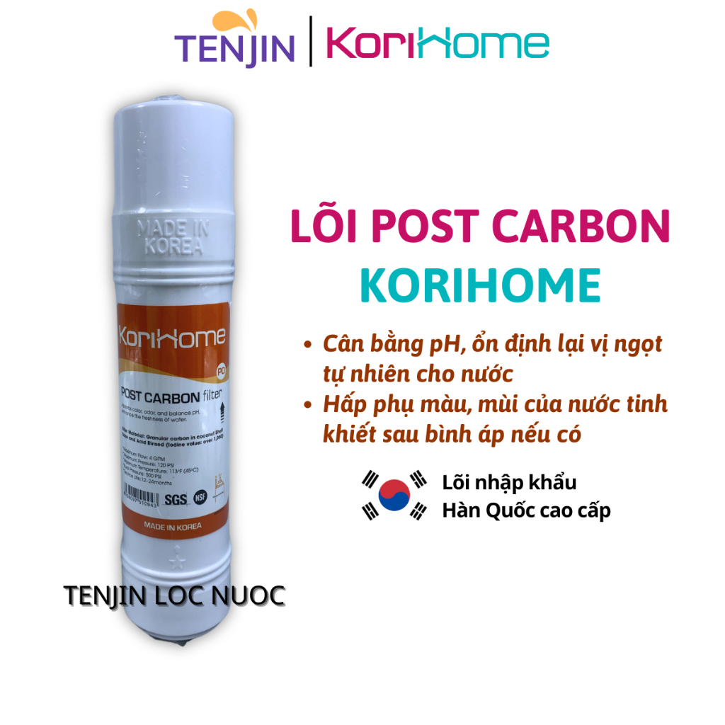 Lõi Lọc Chức Năng Post Carbon Korihome Than Hoạt Tính Dạng Cắm Nhanh Sản Xuất Tại Hàn Quốc - Dòng Cao Cấp Của Karofi