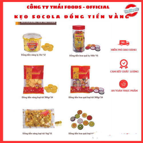 Kẹo socola đồng tiền vàng 1kg/300gr/lọ vat  200gr - Hàng Việt Nam sản xuất trong nước/ date 1 năm