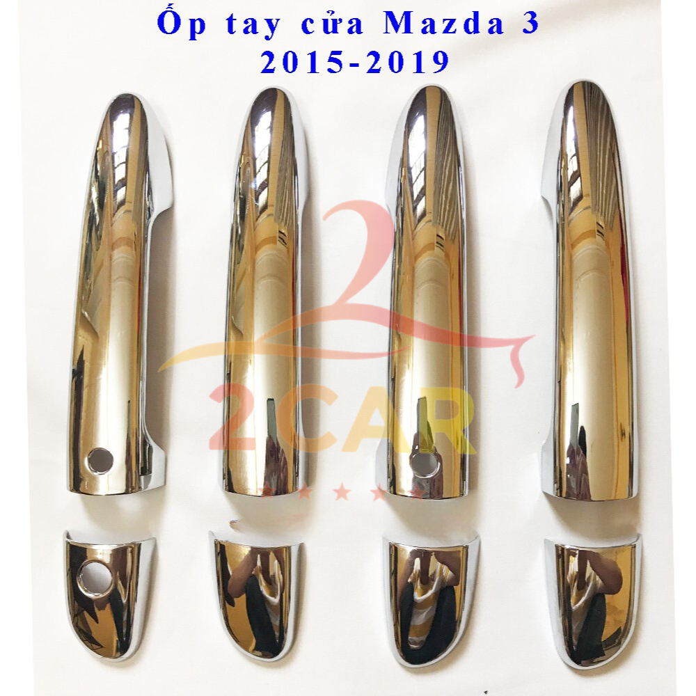 Ốp tay nắm, hõm cửa xe Mazda 3 đời 2016 - 2024, 2025 , Mazda3 Nhựa ABS mạ crom cao cấp