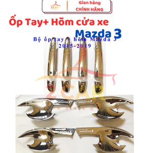 Ốp tay nắm, hõm cửa xe Mazda 3 đời 2016 - 2024, 2025 , Mazda3 Nhựa ABS mạ crom cao cấp