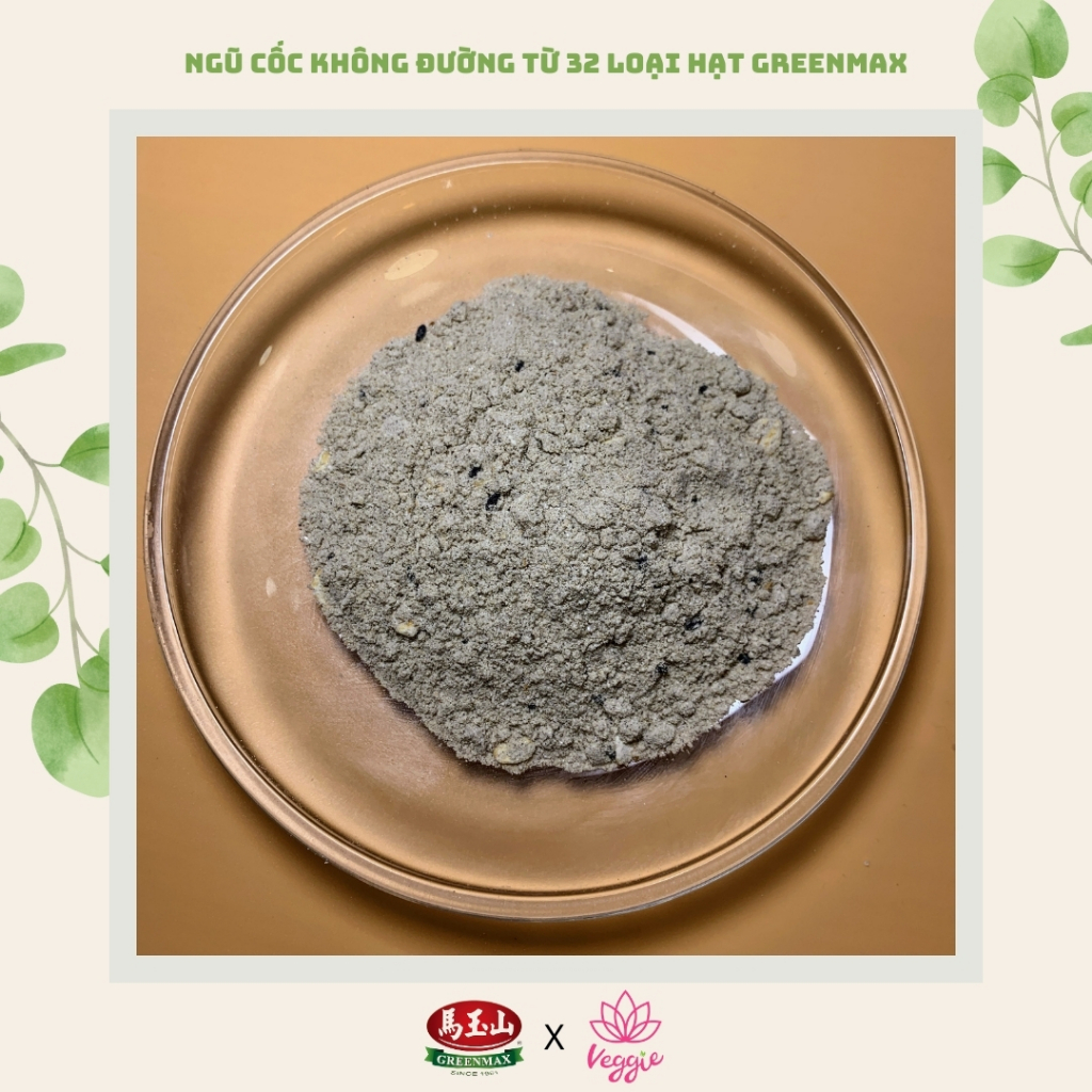 Bột ngũ cốc không đường 32 Loại hạt GREENMAX Đài Loan chính hãng, ít calo,dinh dưỡng (300gr x12 gói)