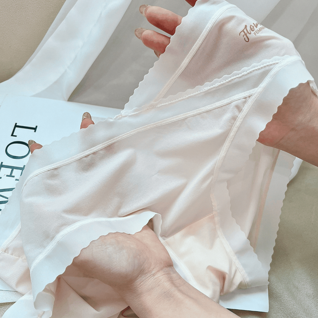 Quần lót bầu cạp chéo chất lụa băng mỏng nhẹ, thoáng mát, co giãn 4 chiều, set 4 quần lụa giấy L'amme