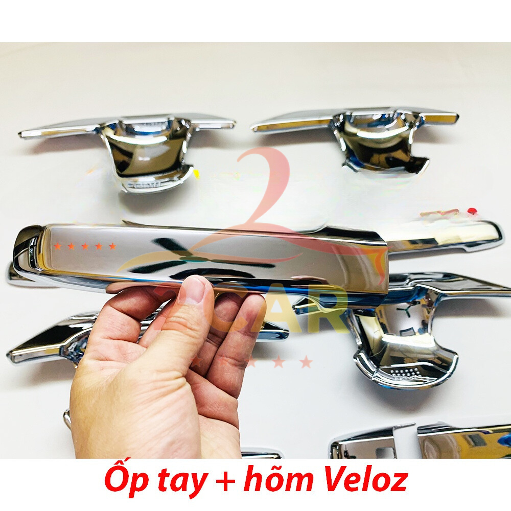 Ốp Tay nắm, Hõm Cửa Xe TOYOTA VELOZ 2022 2023 2024 2025 Mạ Crom cao cấp