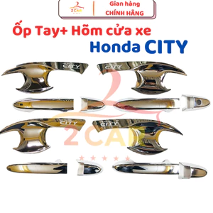 Ốp tay nắm, hõm cửa xe Honda City 2015 - 2020, 2021 - 2026 MẠ crom cao cấp