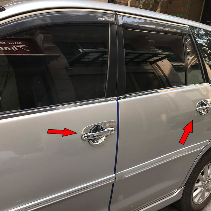 Ốp tay nắm, hõm cửa xe Toyota Innova 2006 2007 2008 2009 2010 2011 2012 2013 2014 2015 MẠ CROM cao cấp