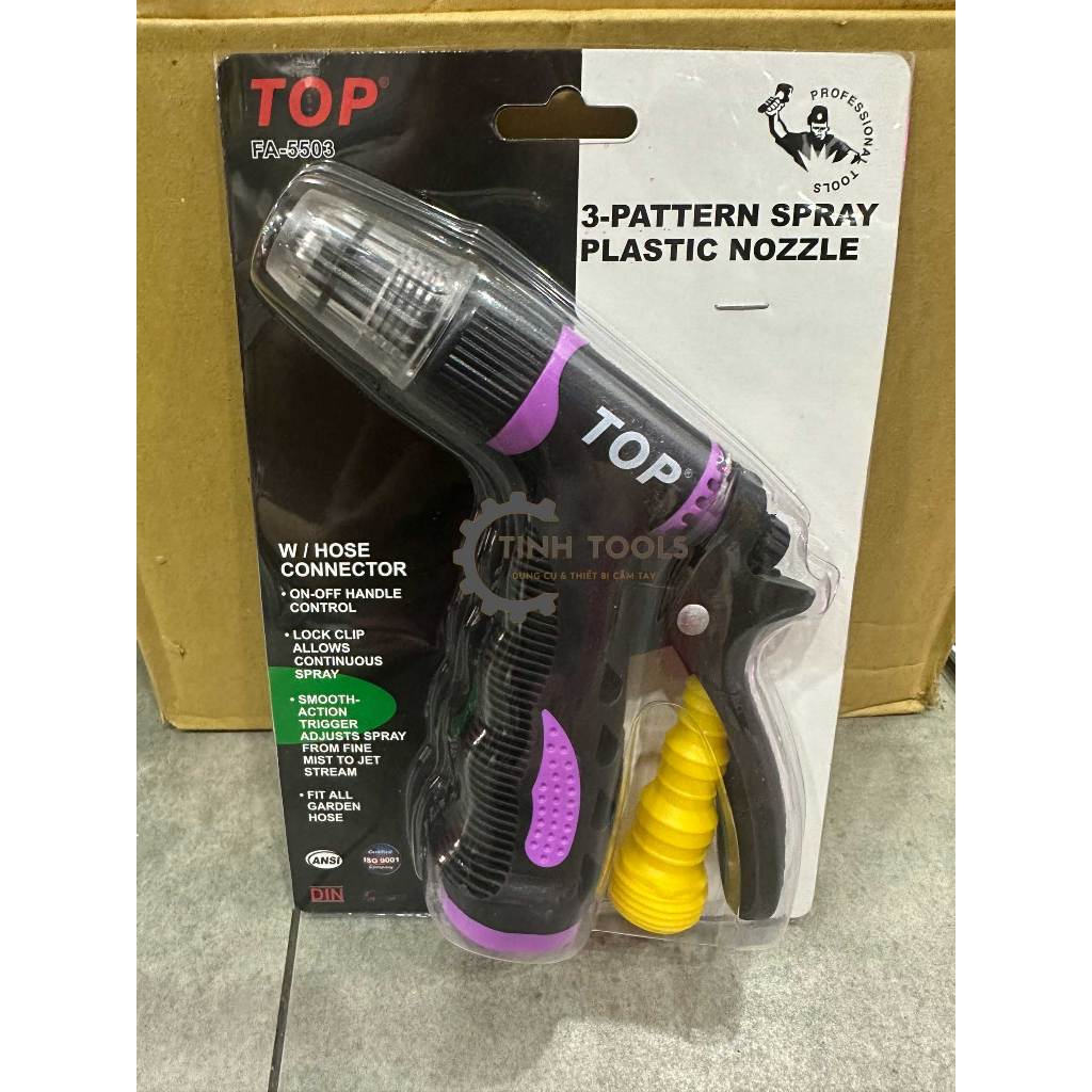 Súng xịt nước rửa xe, tưới cây vòi 1 tia, 6 tia hãng TOP (Chính Hãng) Đài Loan