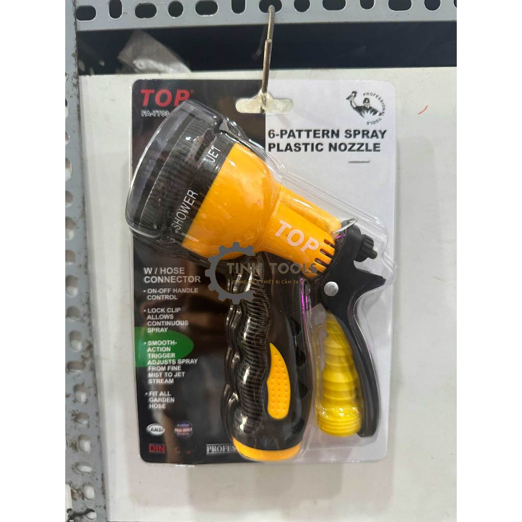 Súng xịt nước rửa xe, tưới cây vòi 1 tia, 6 tia hãng TOP (Chính Hãng) Đài Loan