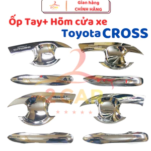Ốp tay nắm, hõm cửa xe Toyota Corolla Cross 2018 - 2025 chất liệu nhựa xi MẠ CROM cao cấp