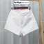 Quần short jean nữ co giãn trắng lật lai cá tính, chất jean cotton co giãn ôm body Anngo - AT489