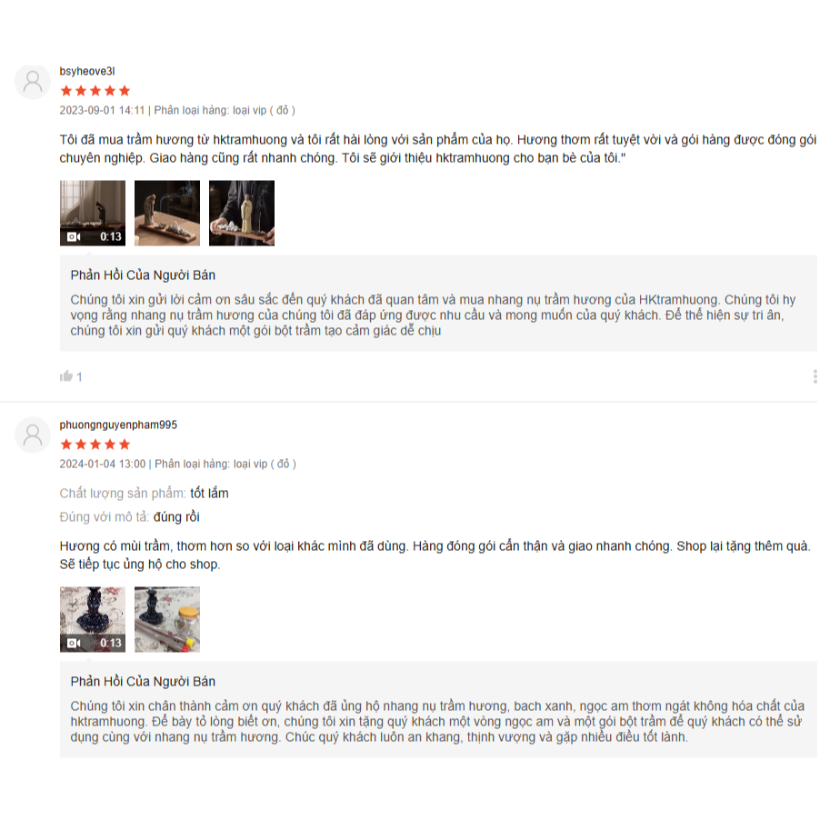 Nhang không tăm cao cấp trầm hương nguyên chất, thơm tự nhiên, xông phòng thiền định yoga