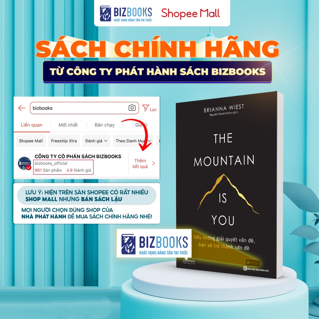 Sách The Mountain Is You - Nếu Không Giải Quyết Vấn Đề Bạn Sẽ Trở Thanh Vấn Đề - Sách Phát Triển Bản Thân