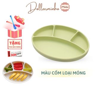 Tổng hợp Khay ăn dặm Minho oval chất liệu silicone cao cấp có đế hít chống đổ cho bé <Không hộp>
