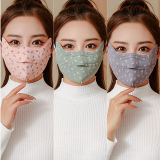 Khẩu Trang Vải Nữ Hoa Nhí Thời Trang Cao Cấp, Che Gò Má, Chống UV, Thoáng Khí, Đeo Êm Tai