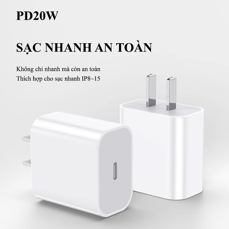 Bộ sạc nhanh PD45W Type C to LN dây 1-2 mét sử dụng an toàn ổn định Bảo hành 24 tháng
