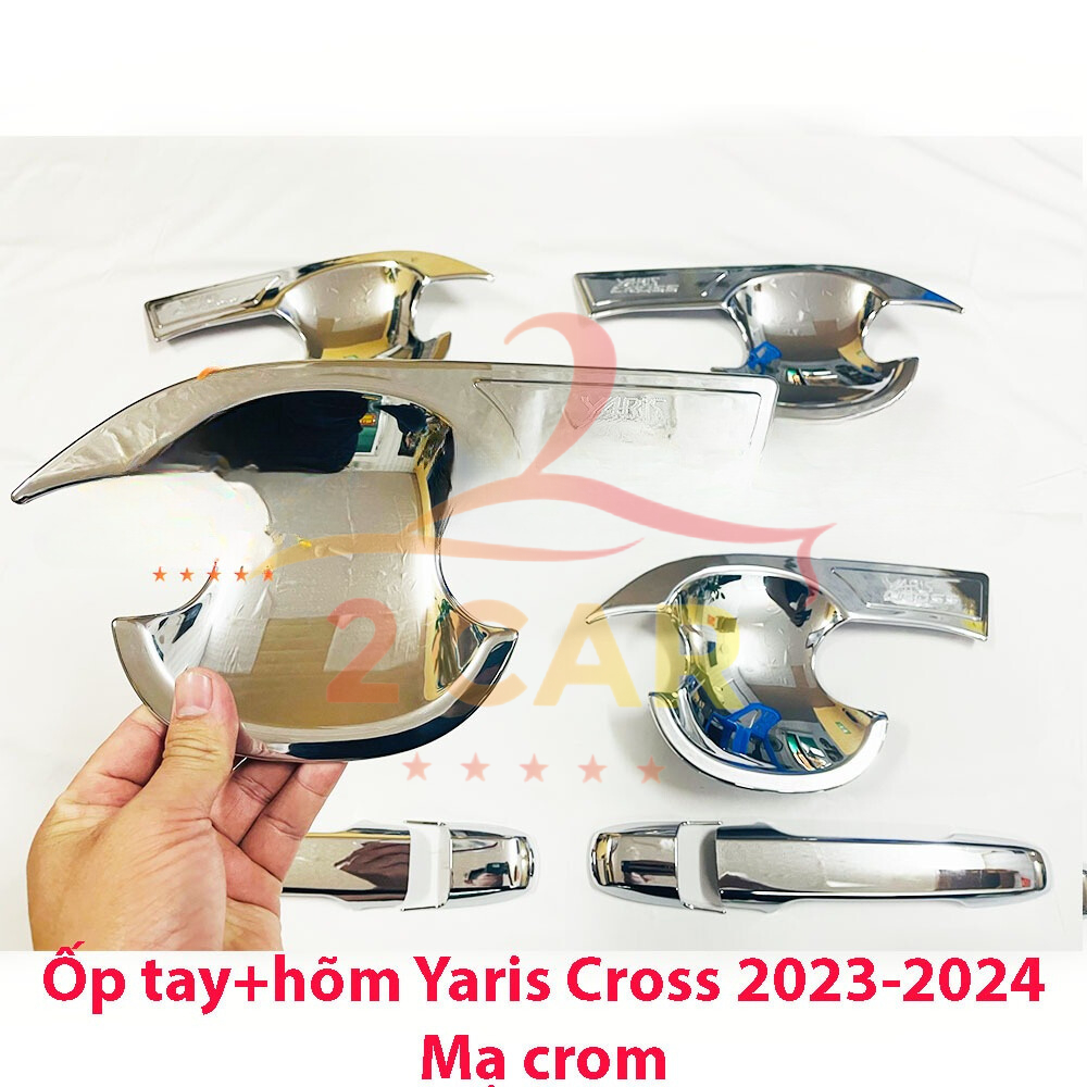 Ốp tay nắm, hõm cửa xe Toyota Yaris Cross 2023  2024 2025 2026 chất liệu nhựa ABS MẠ CROM cao cấp