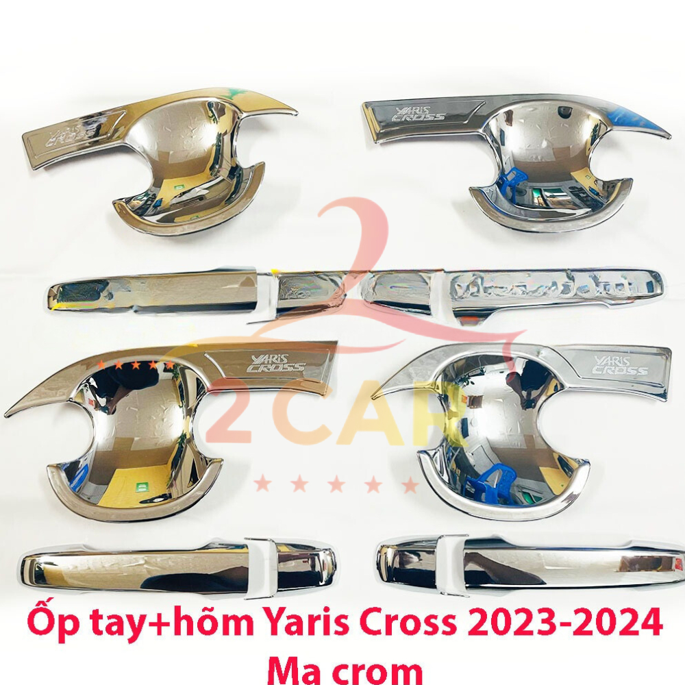 Ốp tay nắm, hõm cửa xe Toyota Yaris Cross 2023  2024 2025 2026 chất liệu nhựa ABS MẠ CROM cao cấp