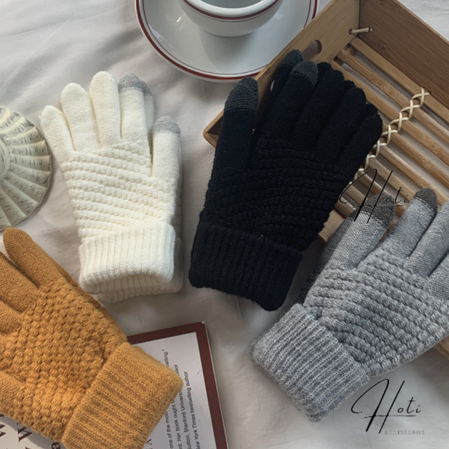 Găng Tay Len Nam Nữ Unisex, Bao Tay Dày Trơn  Giữ Ấm Chống Tia UV Thời Trang Bốn Mùa Nhiều Màu  - HOTI - GT001
