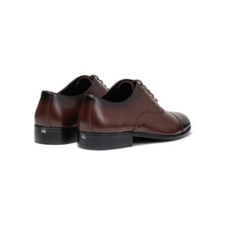 Giày tây nam công sở cao cấp  Fttleather da bò đế phíp gỗ màu nâu Oxford Captoe mẫu 635