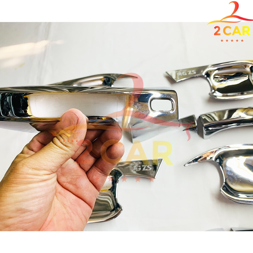Ốp Tay Nắm, Hõm Cửa Xe MG ZS chất liệu nhựa ABS Mạ Crom Cao Cấp