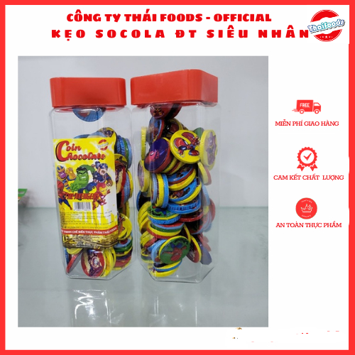 Kẹo Socola Đồng tiền hình Anh hùng siêu nhân Super Hero Thái Foods/ Kẹo trẻ con
