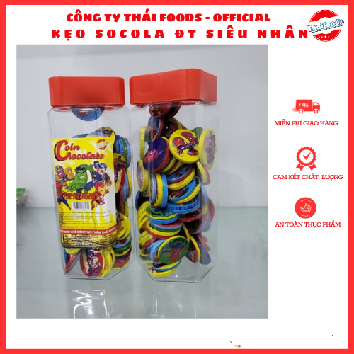 Kẹo Socola Đồng tiền hình Anh hùng siêu nhân Super Hero Thái Foods/ Kẹo trẻ con